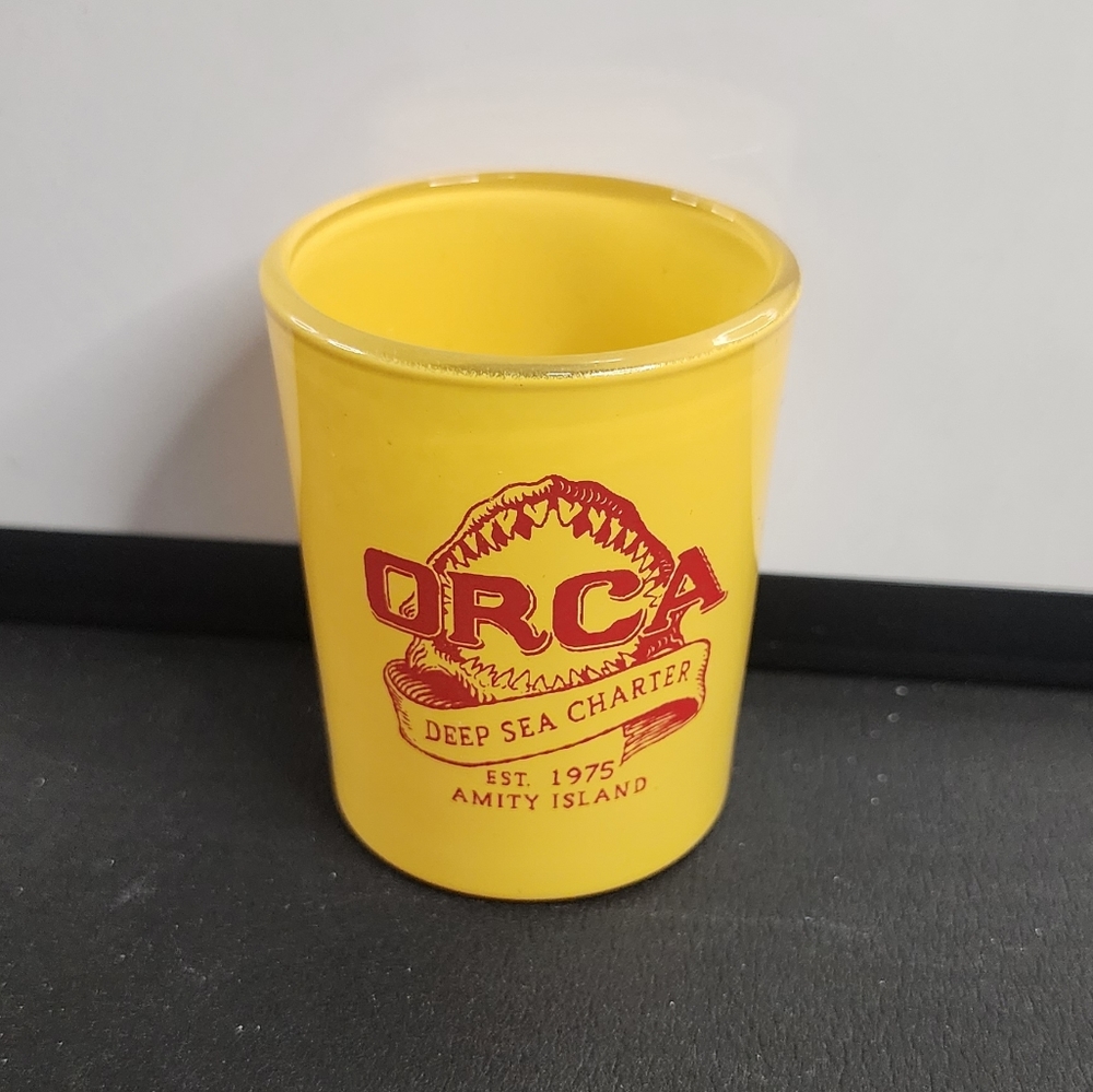 Jaws Orca Deep Sea Charter Yellow Shot Glass Loot Crate Fright Collectible New